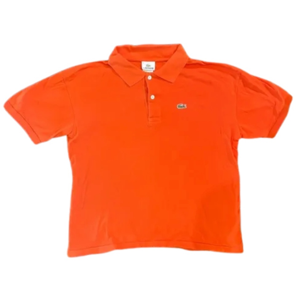 Men's Orange Lacoste Polo Size 5 (Large)